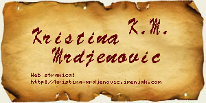 Kristina Mrđenović vizit kartica